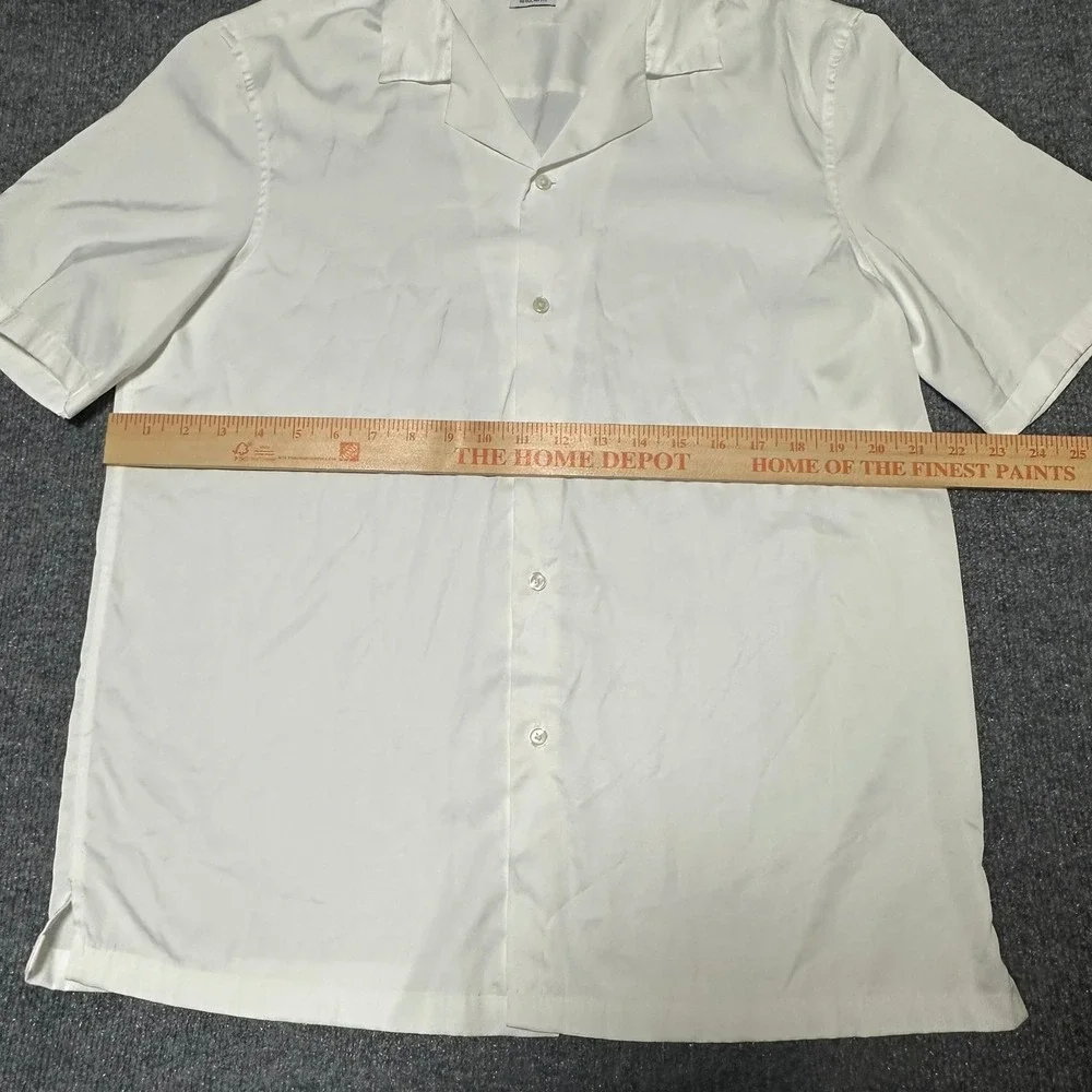 Zara Mens Regular Fit Short Sleeve Button Down Shirt White Large